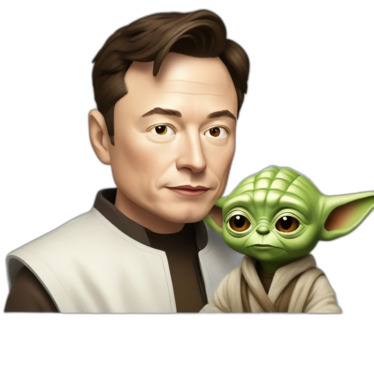 Elon Musk qui dort avec Yoda emoji