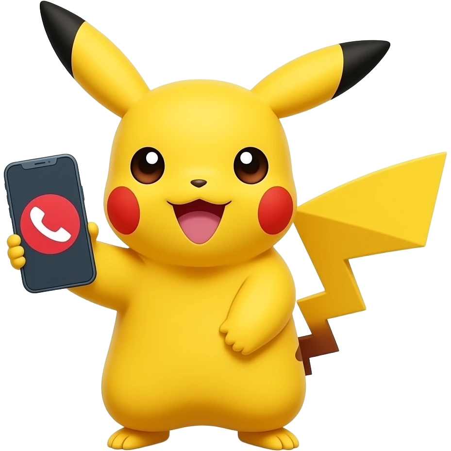 Incoming Call 📞 From Pikachu emoji