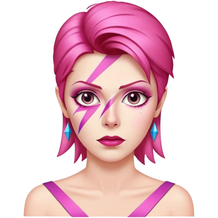 A girl with pink bowie  emoji