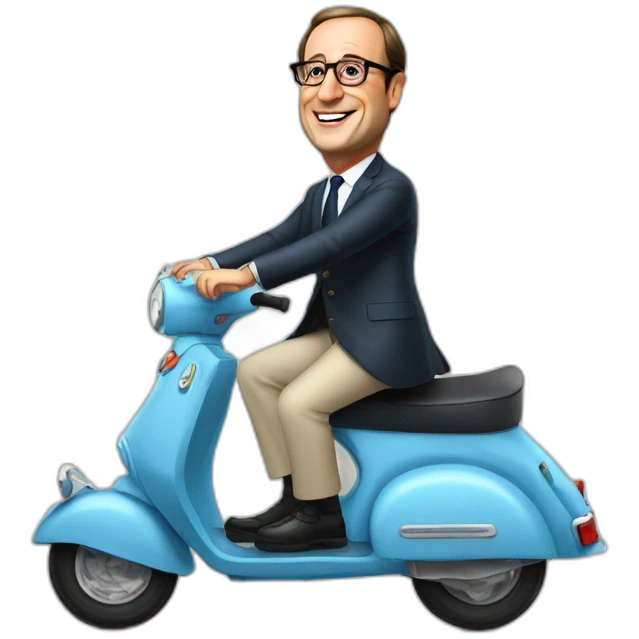 francois hollande sur un scooter emoji