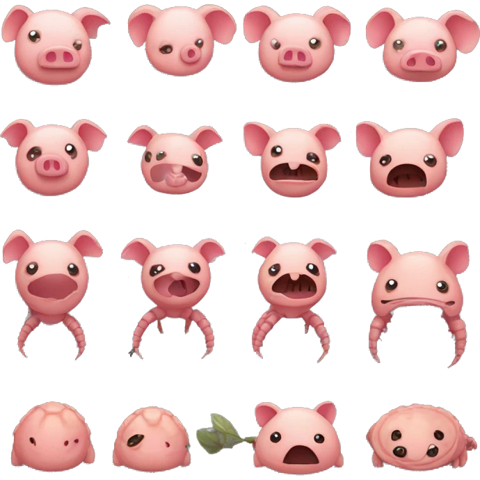 Pig armadillo centipede darth Vader face emoji