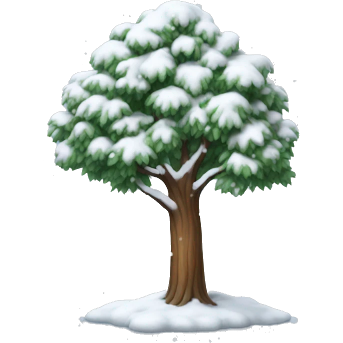 Tree with snow on it emoji