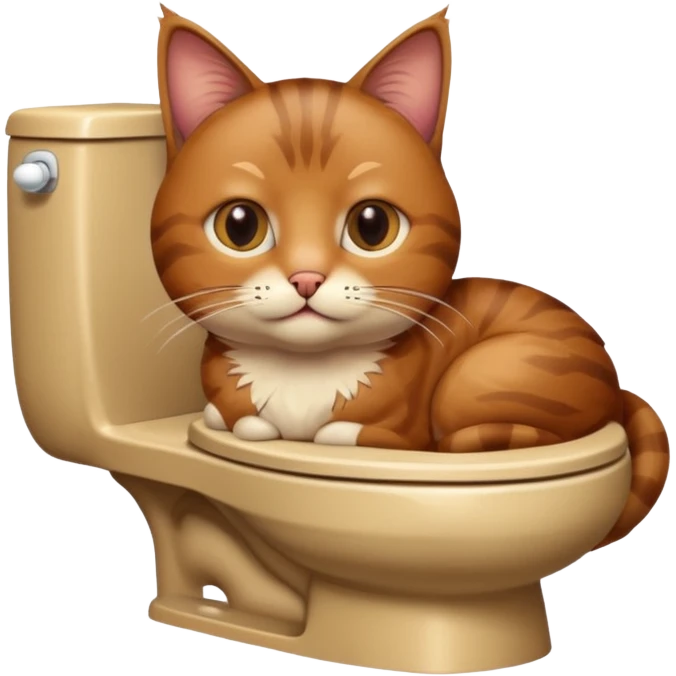 Poop cat in the toilet emoji