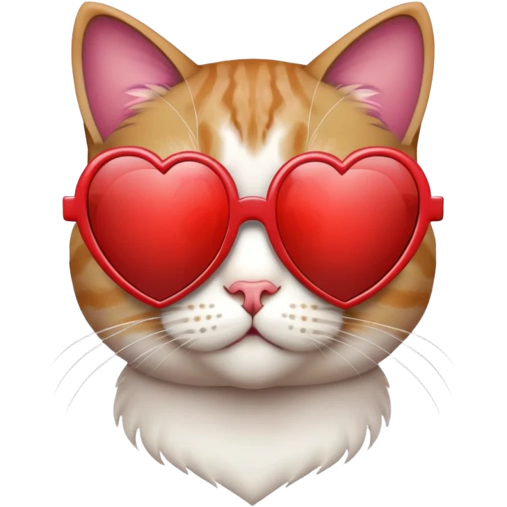 cat wearing heart-shaped sunglasses emoji