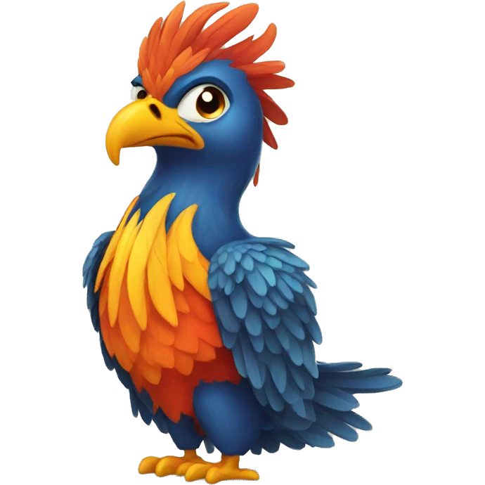 a little phoenix in cartoon style emoji
