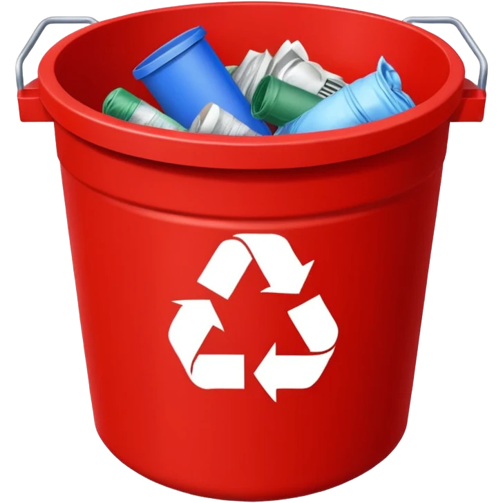 RED BIN WITH "SOLID WASTE" WORD IN IT emoji