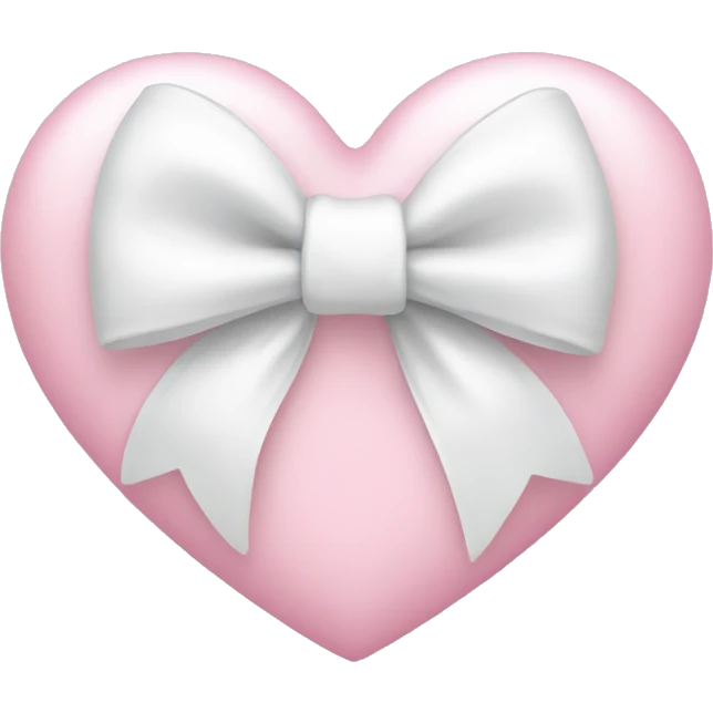 Pastel pink heart with white bow emoji