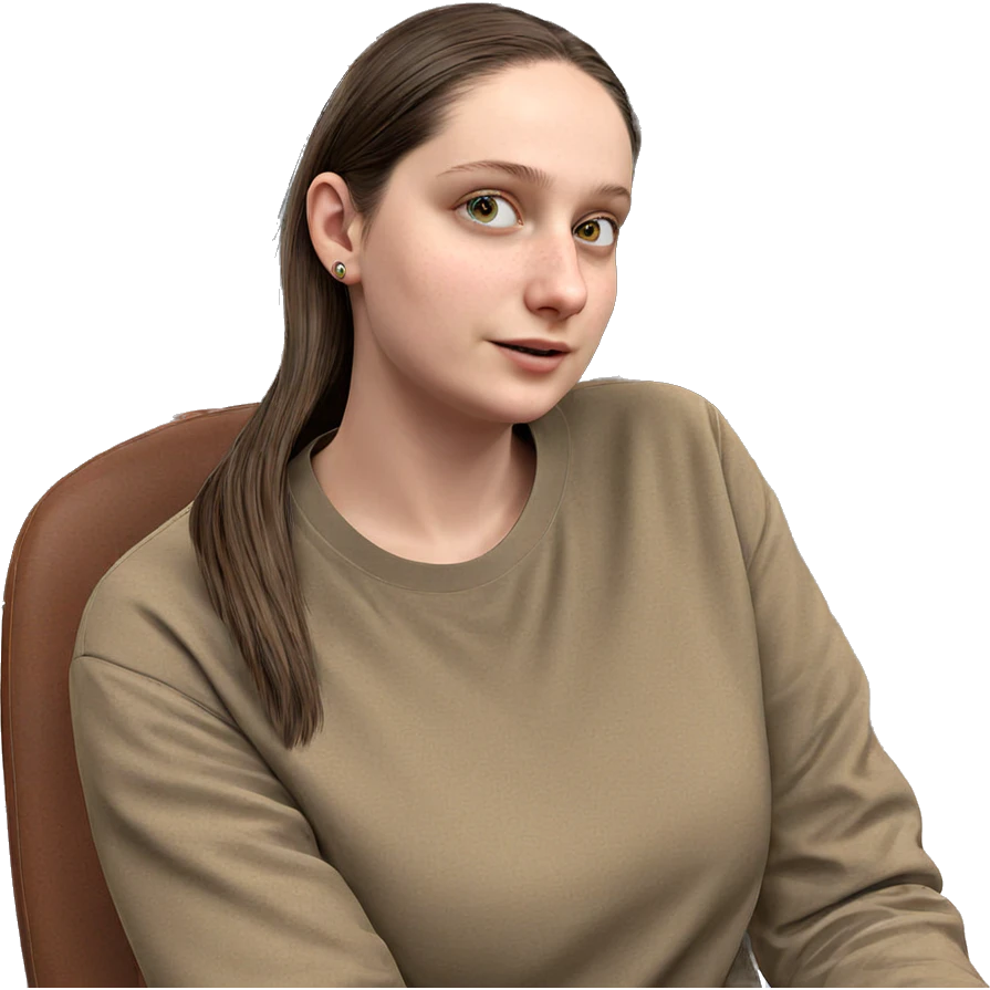 realistic girl with brown hair emoji