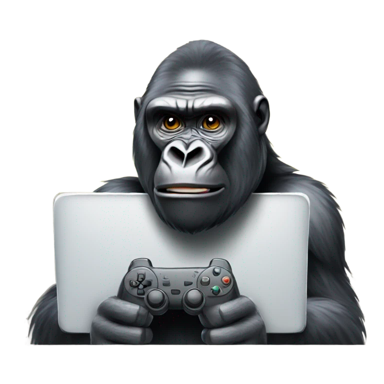 Gorilla playing video games emoji
