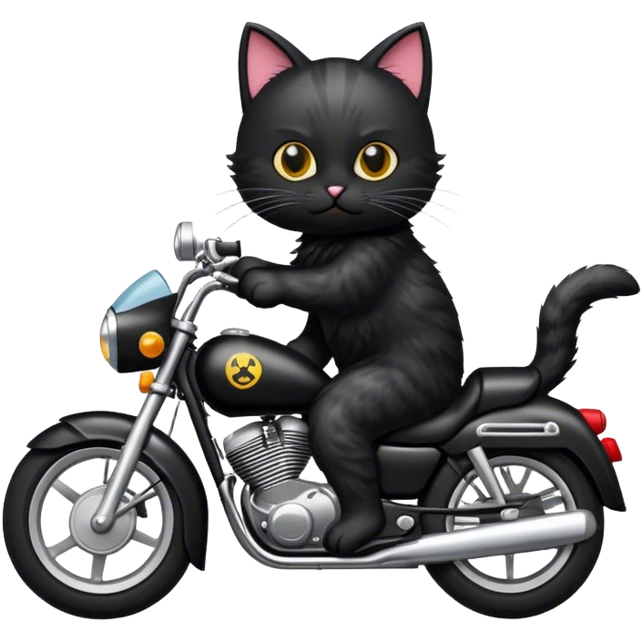 Gatto che guida una moto emoji