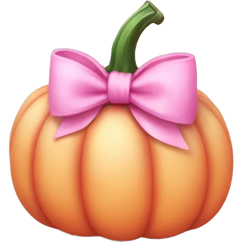 Light pink soft Pumpkin with a pink bow emoji