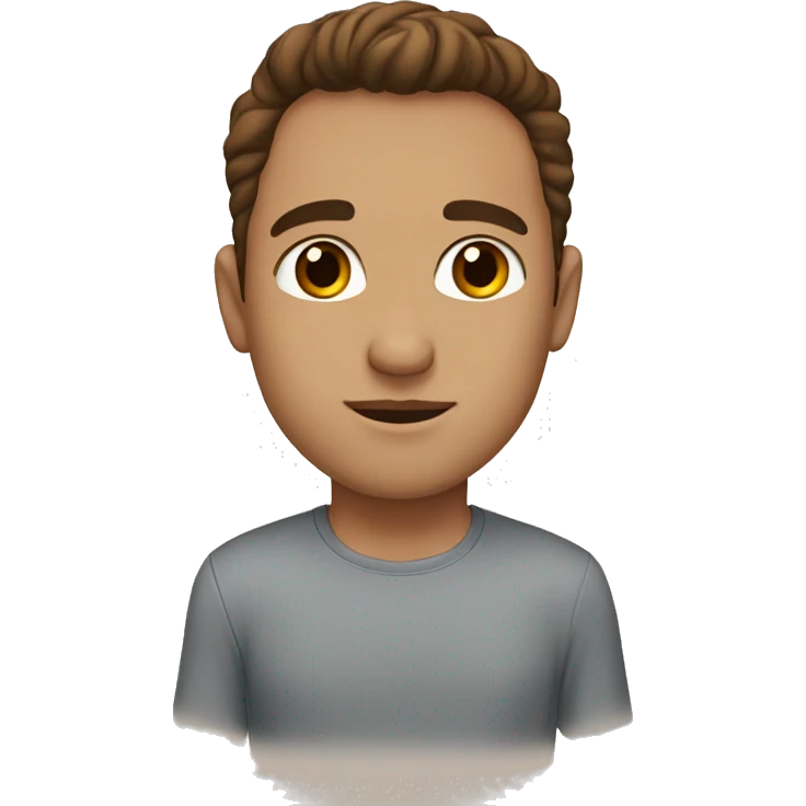Man with brown hair, beige skin, brown eyes. kissing woman with brown hair, fair skin, brown eyes. emoji