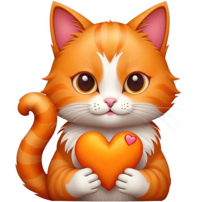 Cat holding a heart  emoji
