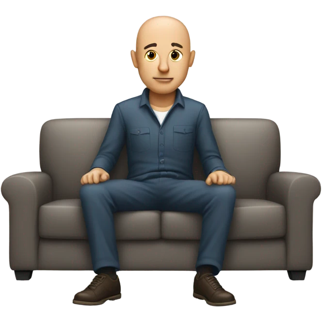 A bald dude watching TV emoji