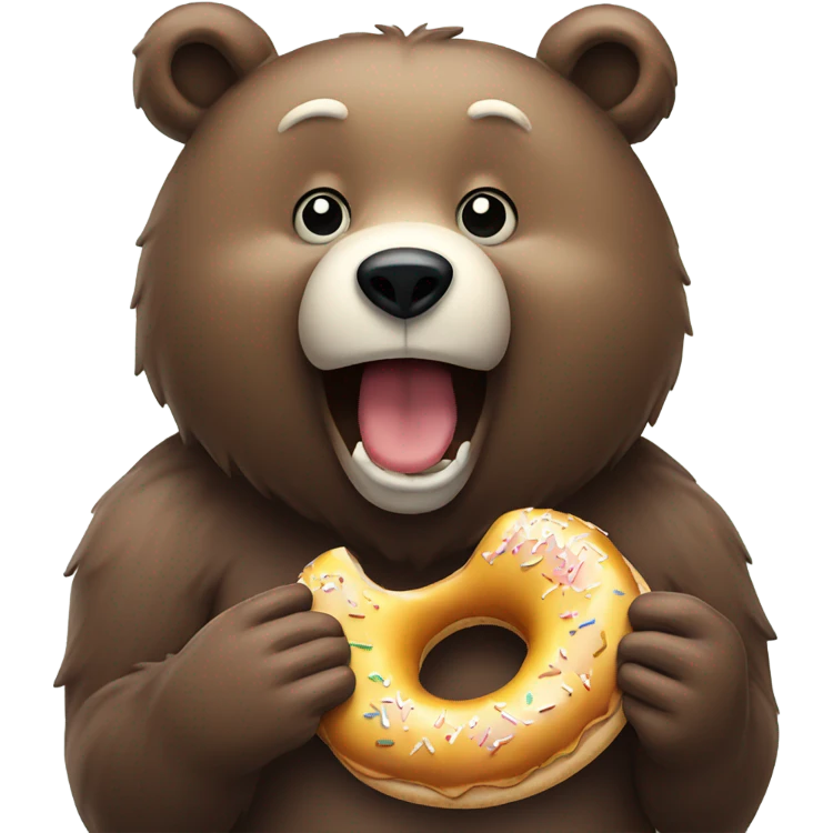 bear eating donut  emoji