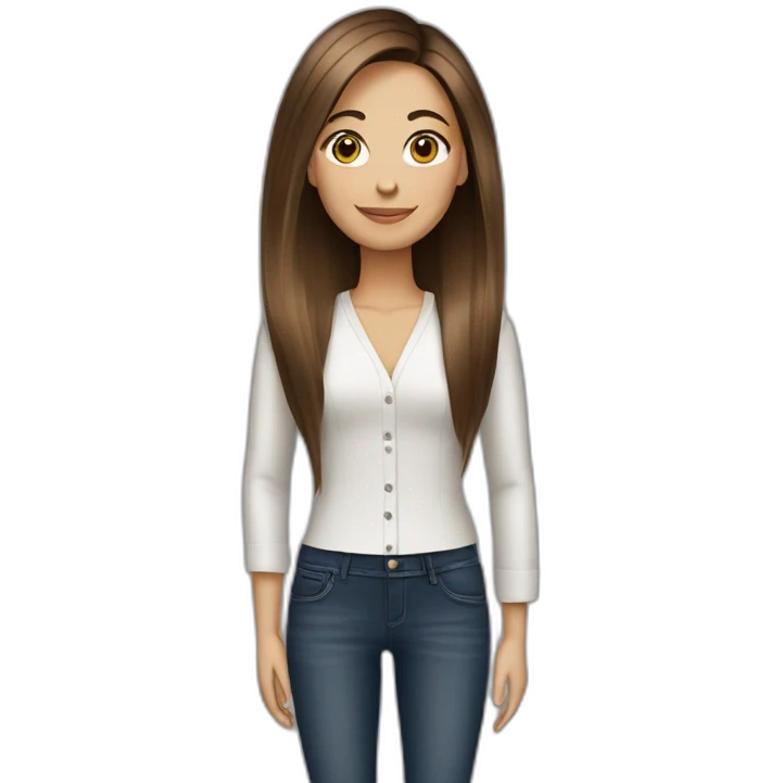 personal stylist with brown straight hair emoji