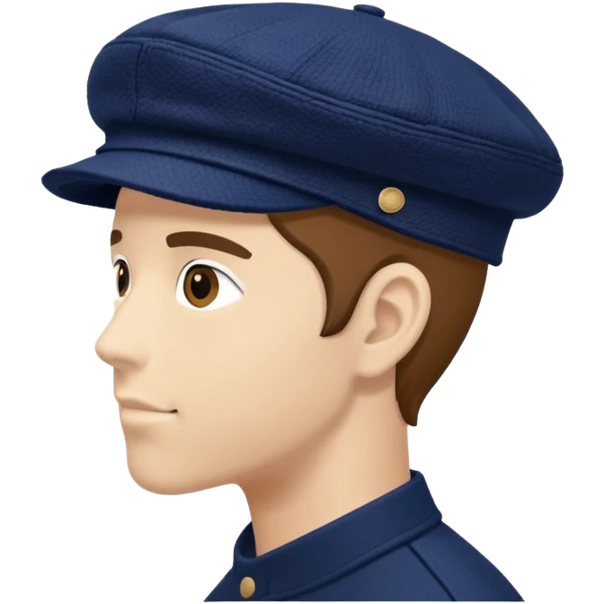 Navy blue Brixton fiddler cap hat emoji