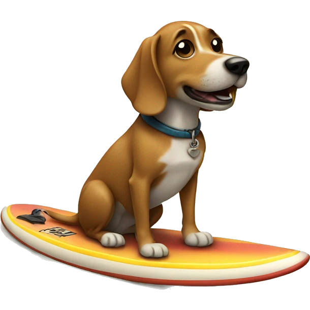 Dog on a surfboard emoji