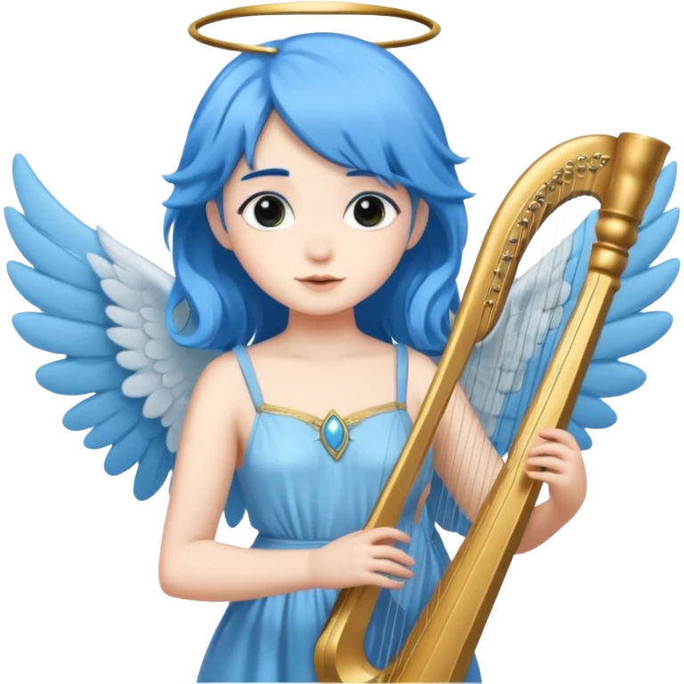 Blue-haired angel holding harpir






























 emoji