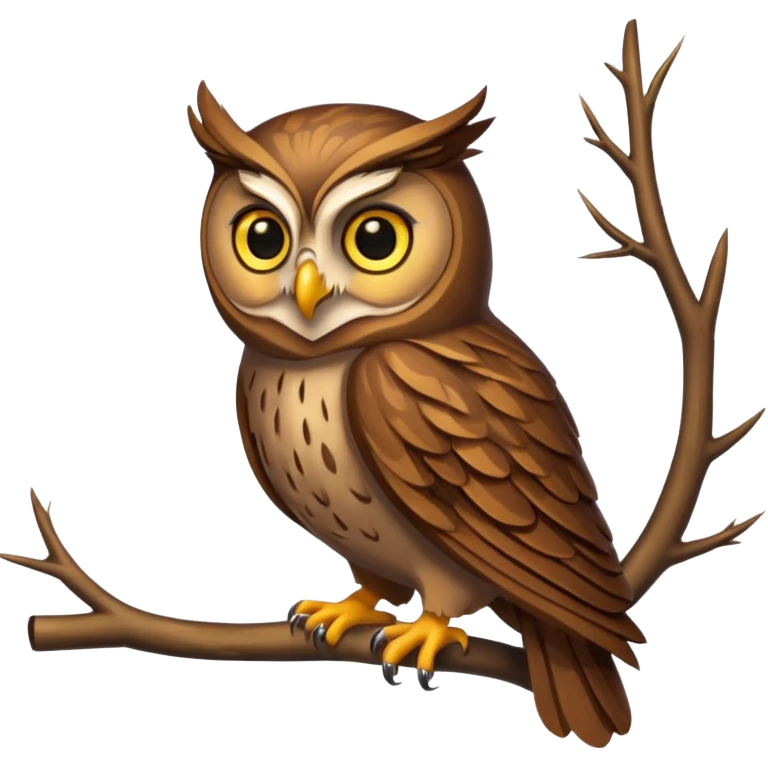 owl perched on branch emoji