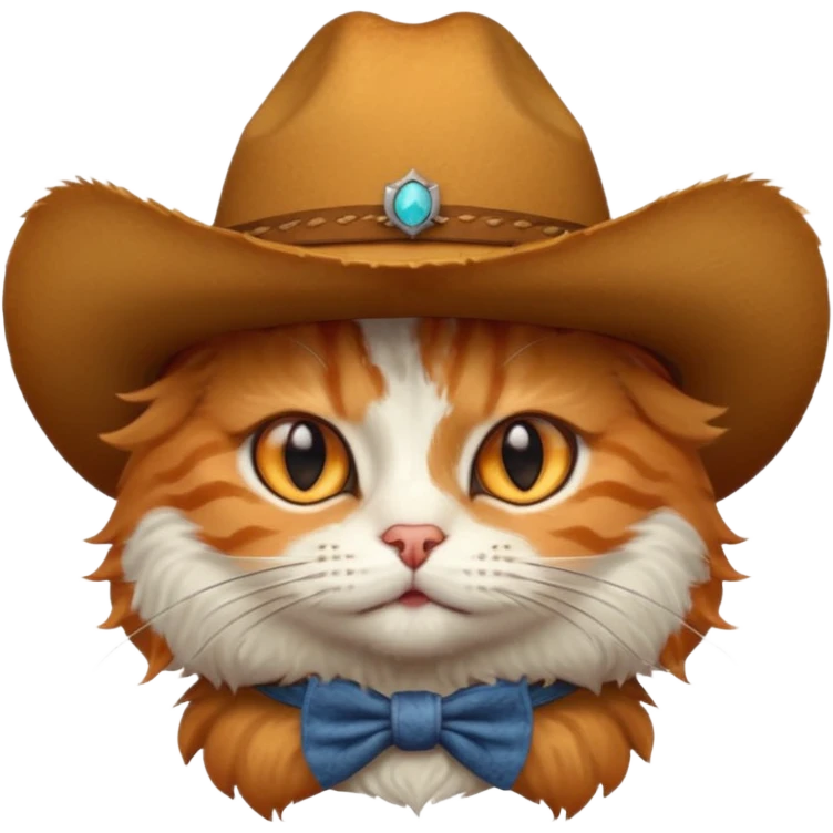 cat wearing a cowboy hat emoji