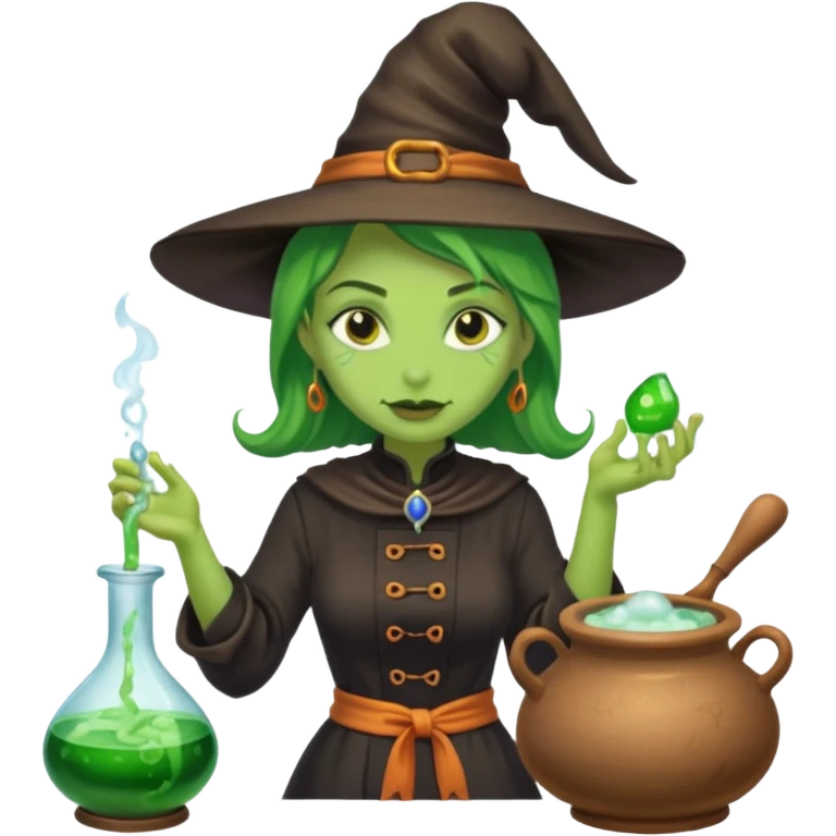 green witch cooking potion emoji