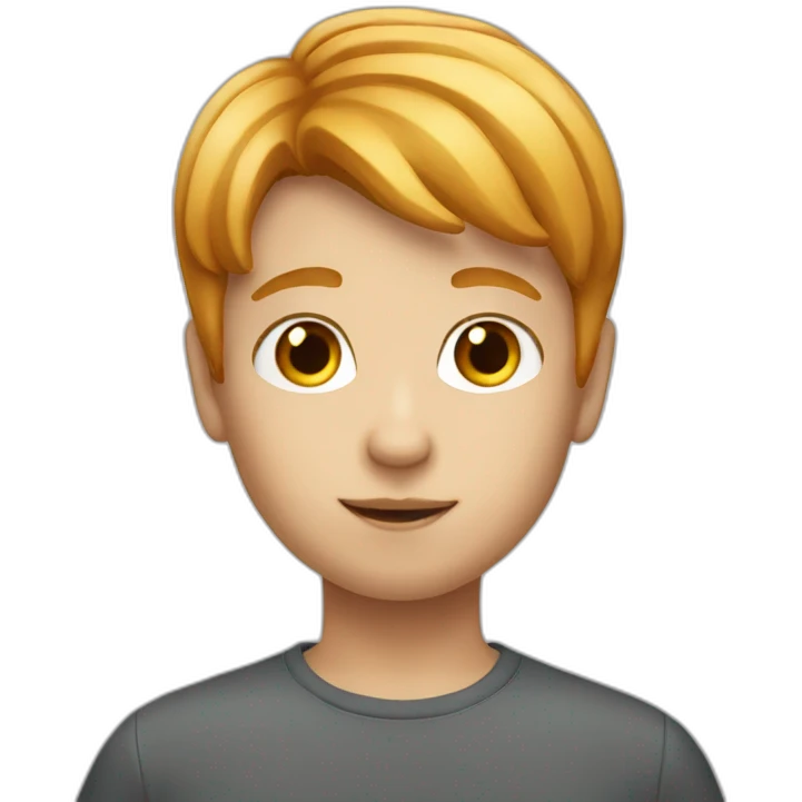 Kid boy with red blond straight hair emoji