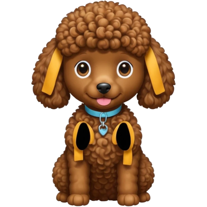 poodle brown in cartoon emoji