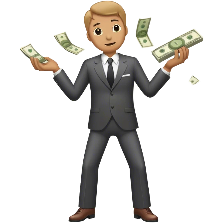Man doing money spread emoji