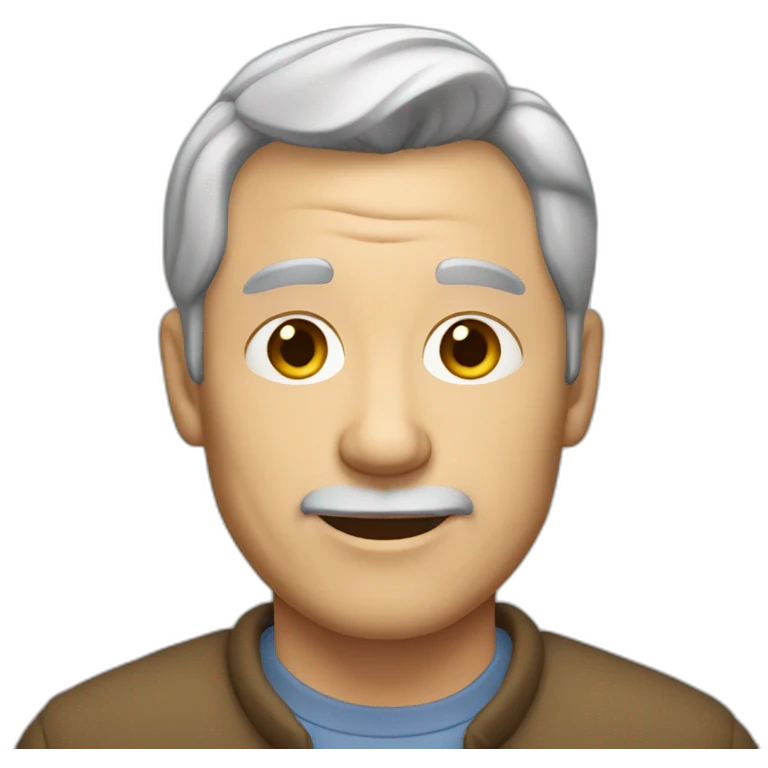 53 year old white man with short gray hair without a mustache emoji