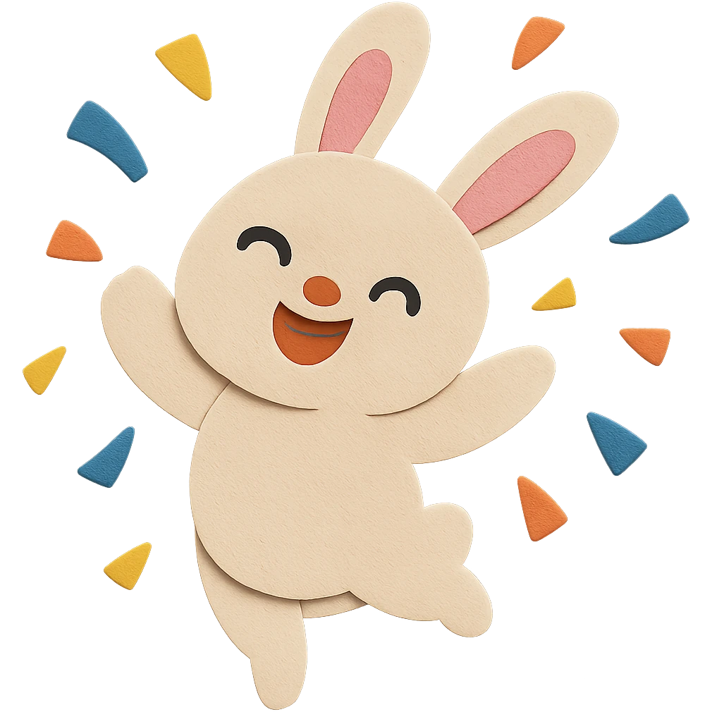 Remove the shadow from the bunny, keep all other design elements unchanged, maintain transparent background emoji