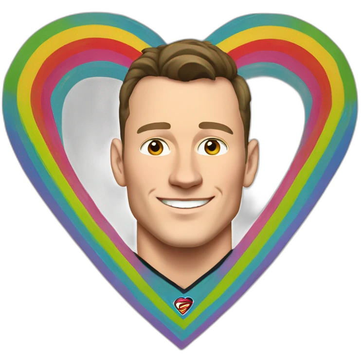 Jonathan Toews inside a rainbow heart emoji