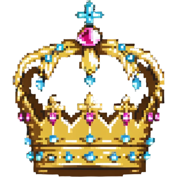 gold crown with jewels emoji
