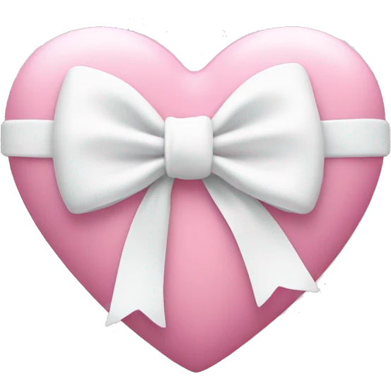 Pastell pink Heart with white bow emoji