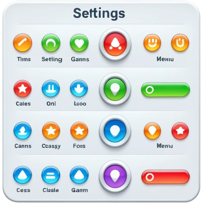 Video game graphics settings menu with toggles and sliders emoji