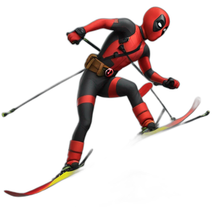 Dead pool qui fait du ski alpin emoji