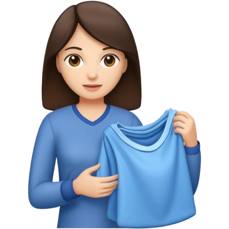 brunette woman holding laundry emoji