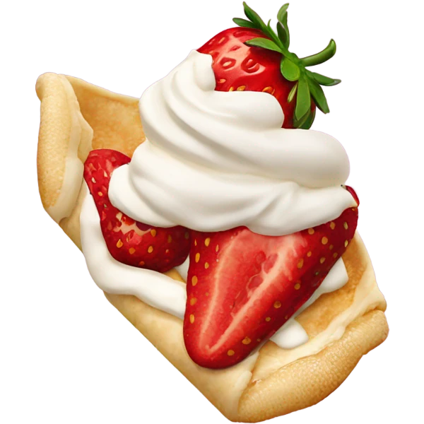 strawberry and chantilly creme crepe emoji