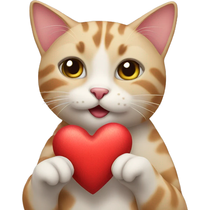 Cat holding a heart  emoji