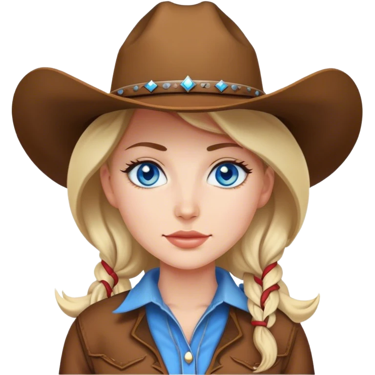 Cowgirl blue eyes emoji