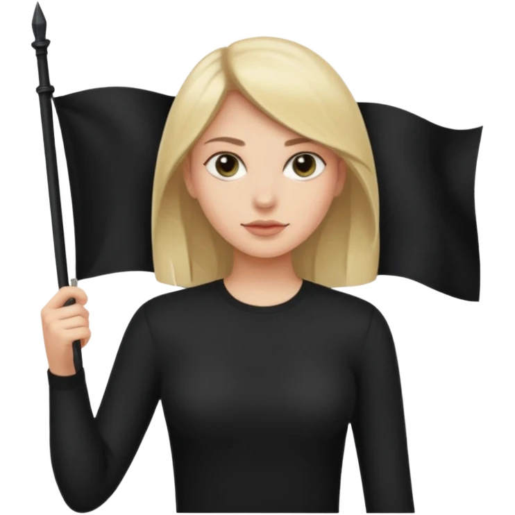 Сделай голую девушку которая держит черный флаг а на нем написано controlofpanicov  emoji