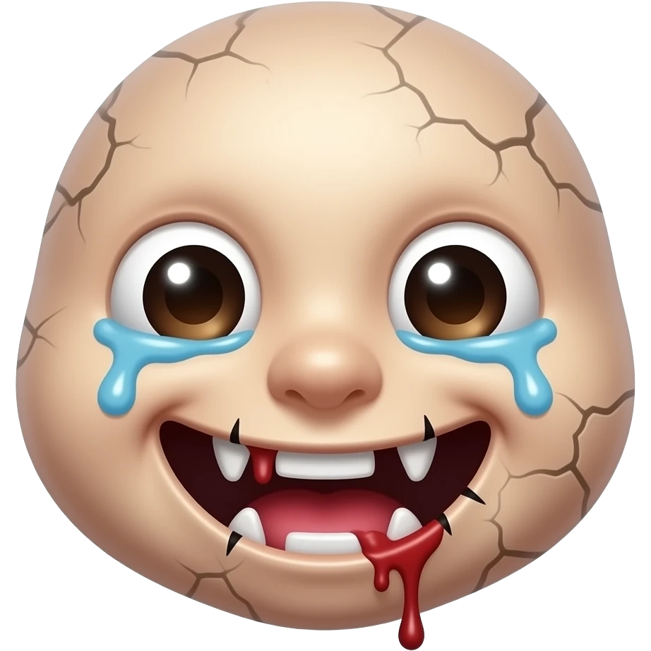 This with 😀 Melting Effect color Color Fading Uneven/Realistic Eyes Damaged/Scratched Tears Stitched Mouth Missing/Jagged Teeth Gums & Tongue Internal Shadowing Blood or Dark Fluid The "Kimo-kawaii" Style cracked face effect emoji