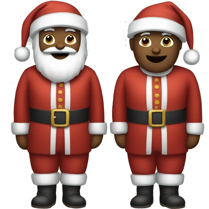 two matching santas full body emoji