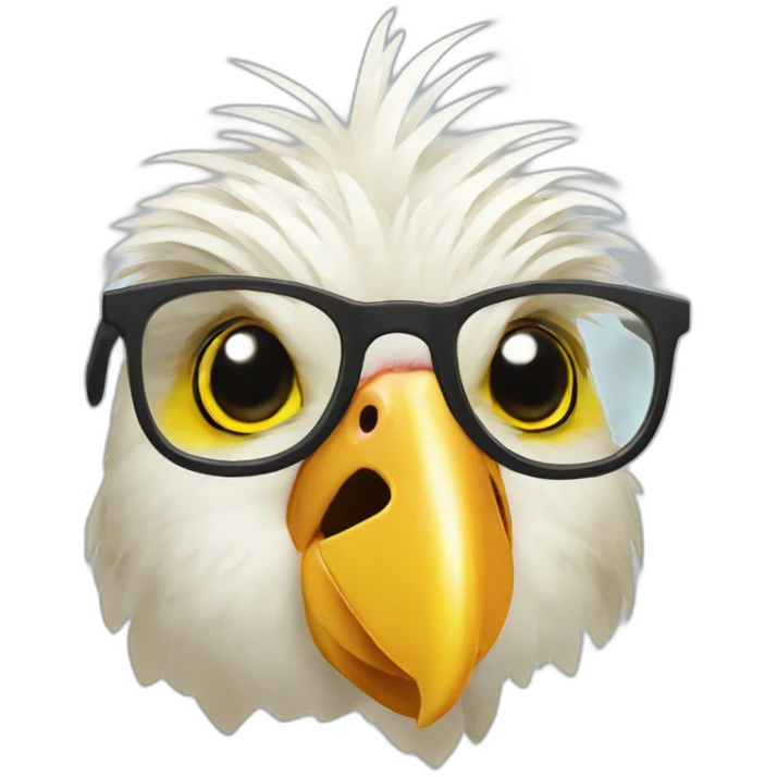 cockatiel in glasses emoji