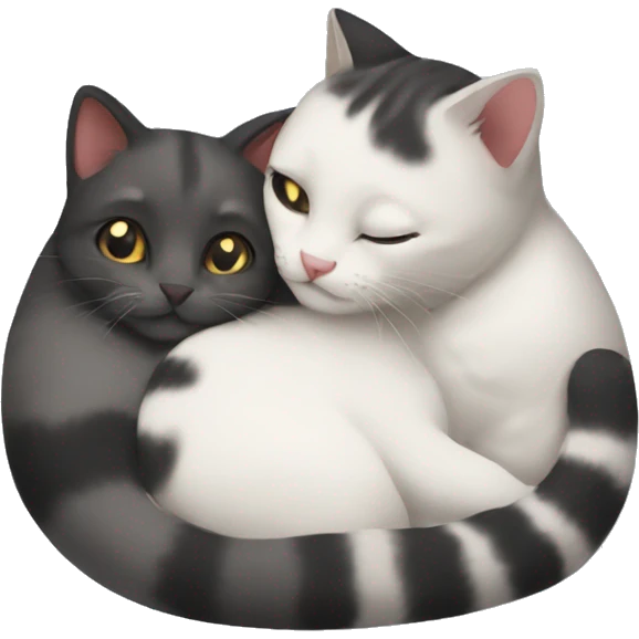 Cats cuddling  emoji