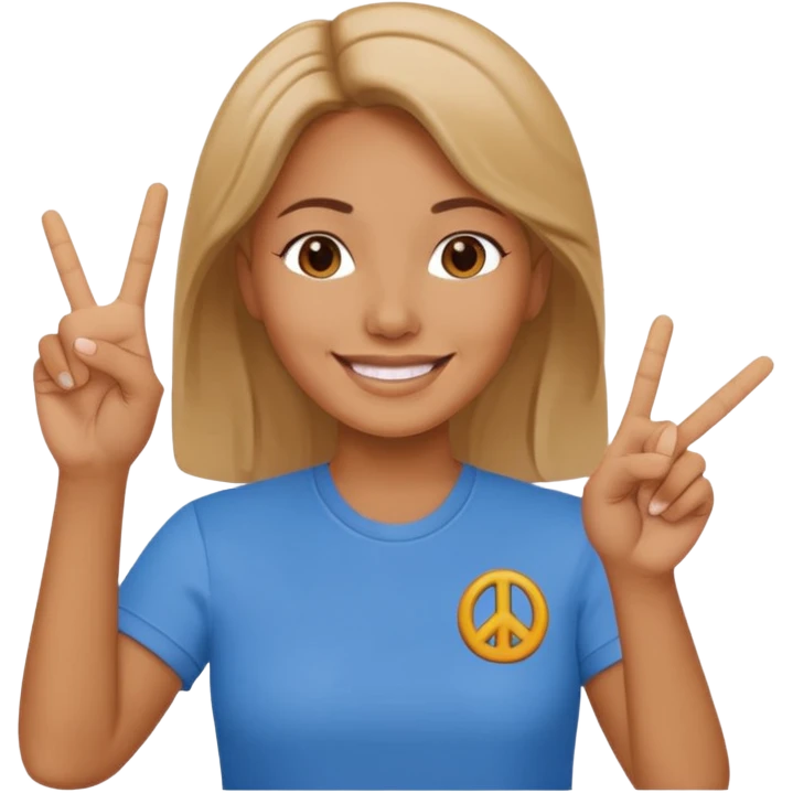 a woman says peace with her hand emoji