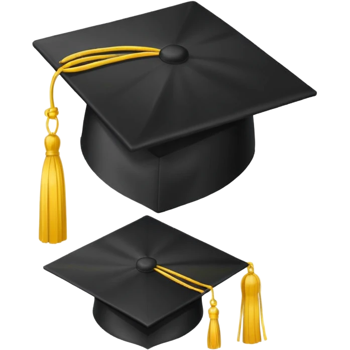 graduation cap with yellow tassel emoji
