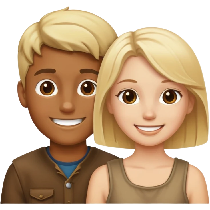 Couple garçon bronze et fille blanche blonde  emoji
