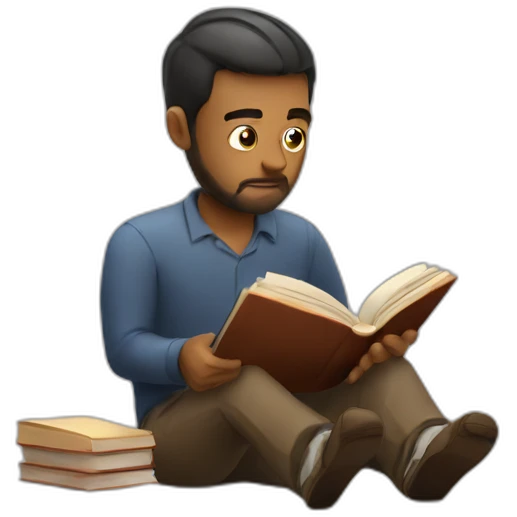 unemployed man reading a book emoji