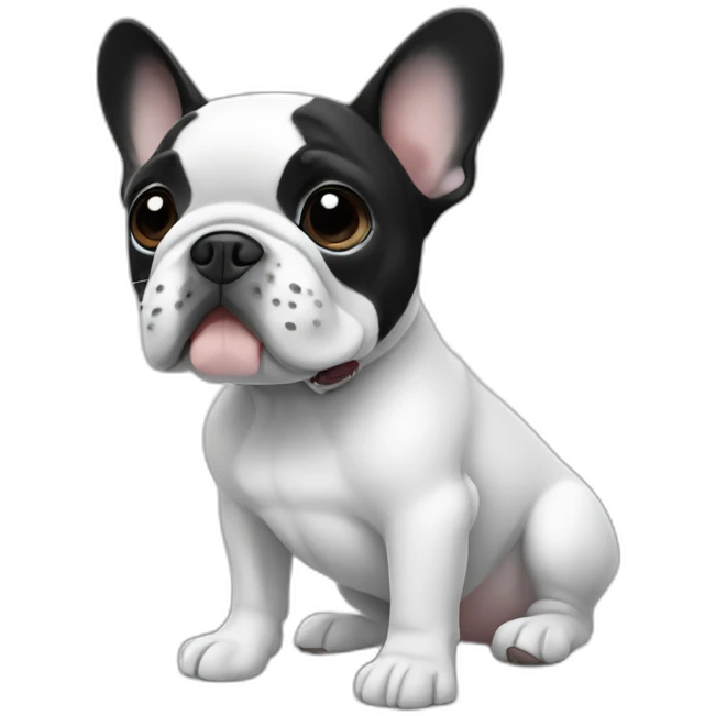 French-bulldog-Black and white emoji